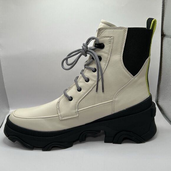 Sorel Brex Lace-Up Leather Lug Sole Boots In White Size 10.5 STORE MODEL - Picture 6 of 16
